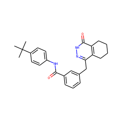 CC(C)(C)c1ccc(NC(=O)c2cccc(Cc3n[nH]c(=O)c4c3CCCC4)c2)cc1 ZINC000167922019