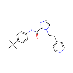 CC(C)(C)c1ccc(NC(=O)c2nccn2CCc2ccncc2)cc1 ZINC000028822073