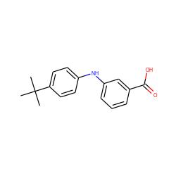 CC(C)(C)c1ccc(Nc2cccc(C(=O)O)c2)cc1 ZINC000066077713