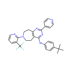 CC(C)(C)c1ccc(Nc2nc(-c3ccncc3)nc3c2CCN(c2ncccc2C(F)(F)F)CC3)cc1 ZINC000145060568