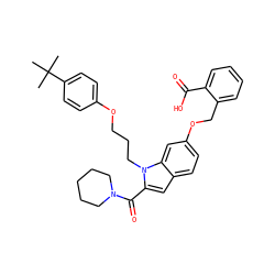 CC(C)(C)c1ccc(OCCCn2c(C(=O)N3CCCCC3)cc3ccc(OCc4ccccc4C(=O)O)cc32)cc1 ZINC001772575774