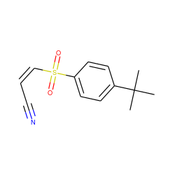 CC(C)(C)c1ccc(S(=O)(=O)/C=C\C#N)cc1 ZINC000007996793