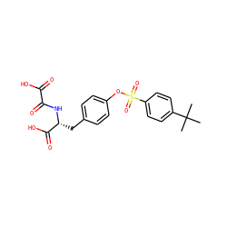 CC(C)(C)c1ccc(S(=O)(=O)Oc2ccc(C[C@@H](NC(=O)C(=O)O)C(=O)O)cc2)cc1 ZINC000045368940