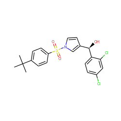 CC(C)(C)c1ccc(S(=O)(=O)n2ccc([C@@H](O)c3ccc(Cl)cc3Cl)c2)cc1 ZINC000029564250