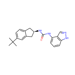 CC(C)(C)c1ccc2c(c1)C[C@H](NC(=O)Nc1cccc3[nH]ncc13)C2 ZINC000028972911
