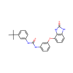 CC(C)(C)c1cccc(NC(=O)Nc2cccc(Oc3cccc4[nH]c(=O)[nH]c34)c2)c1 ZINC000045372842