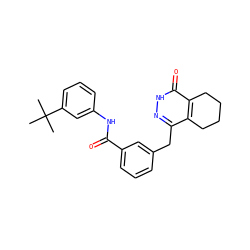 CC(C)(C)c1cccc(NC(=O)c2cccc(Cc3n[nH]c(=O)c4c3CCCC4)c2)c1 ZINC000167609293