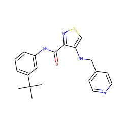 CC(C)(C)c1cccc(NC(=O)c2nscc2NCc2ccncc2)c1 ZINC000040914951