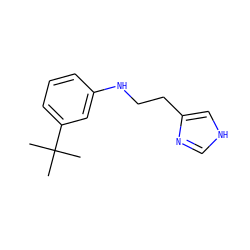 CC(C)(C)c1cccc(NCCc2c[nH]cn2)c1 ZINC000049088980