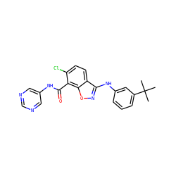 CC(C)(C)c1cccc(Nc2noc3c(C(=O)Nc4cncnc4)c(Cl)ccc23)c1 ZINC000040940362