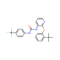 CC(C)(C)c1ccccc1Oc1ncccc1NC(=O)Nc1ccc(C(F)(F)F)cc1 ZINC000096271734