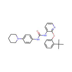 CC(C)(C)c1ccccc1Oc1ncccc1NC(=O)Nc1ccc(N2CCCCC2)cc1 ZINC000096269949