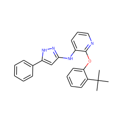 CC(C)(C)c1ccccc1Oc1ncccc1Nc1cc(-c2ccccc2)[nH]n1 ZINC000096271721