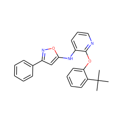 CC(C)(C)c1ccccc1Oc1ncccc1Nc1cc(-c2ccccc2)no1 ZINC000096271724