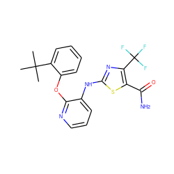 CC(C)(C)c1ccccc1Oc1ncccc1Nc1nc(C(F)(F)F)c(C(N)=O)s1 ZINC000096272809