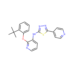 CC(C)(C)c1ccccc1Oc1ncccc1Nc1nnc(-c2ccncc2)s1 ZINC000096271710
