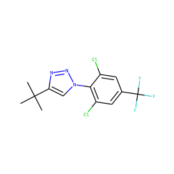 CC(C)(C)c1cn(-c2c(Cl)cc(C(F)(F)F)cc2Cl)nn1 ZINC000028825625