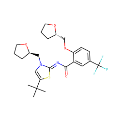 CC(C)(C)c1cn(C[C@H]2CCCO2)/c(=N/C(=O)c2cc(C(F)(F)F)ccc2OC[C@@H]2CCCO2)s1 ZINC000140389176