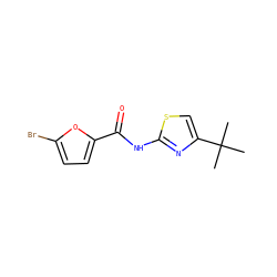 CC(C)(C)c1csc(NC(=O)c2ccc(Br)o2)n1 ZINC000003263865