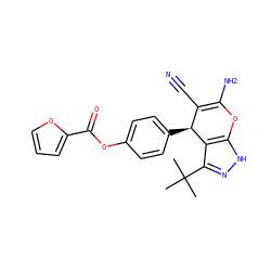 CC(C)(C)c1n[nH]c2c1[C@@H](c1ccc(OC(=O)c3ccco3)cc1)C(C#N)=C(N)O2 ZINC000004004494