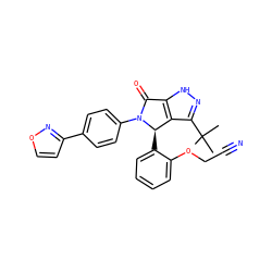 CC(C)(C)c1n[nH]c2c1[C@@H](c1ccccc1OCC#N)N(c1ccc(-c3ccon3)cc1)C2=O ZINC000096177116