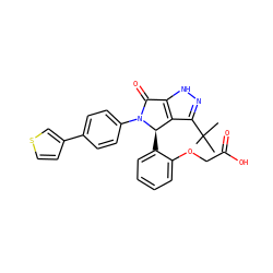 CC(C)(C)c1n[nH]c2c1[C@@H](c1ccccc1OCC(=O)O)N(c1ccc(-c3ccsc3)cc1)C2=O ZINC000096176971