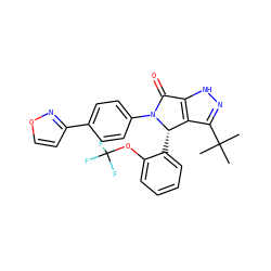 CC(C)(C)c1n[nH]c2c1[C@H](c1ccccc1OC(F)(F)F)N(c1ccc(-c3ccon3)cc1)C2=O ZINC000096177069