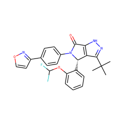 CC(C)(C)c1n[nH]c2c1[C@H](c1ccccc1OC(F)F)N(c1ccc(-c3ccon3)cc1)C2=O ZINC000096177110