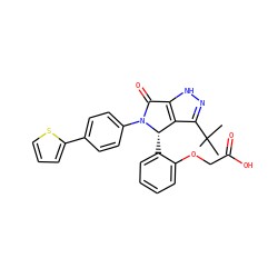 CC(C)(C)c1n[nH]c2c1[C@H](c1ccccc1OCC(=O)O)N(c1ccc(-c3cccs3)cc1)C2=O ZINC000096176970