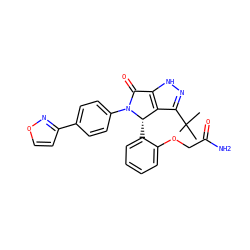 CC(C)(C)c1n[nH]c2c1[C@H](c1ccccc1OCC(N)=O)N(c1ccc(-c3ccon3)cc1)C2=O ZINC000096177083