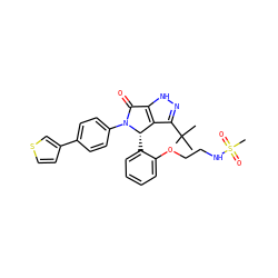 CC(C)(C)c1n[nH]c2c1[C@H](c1ccccc1OCCNS(C)(=O)=O)N(c1ccc(-c3ccsc3)cc1)C2=O ZINC000145047448