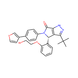 CC(C)(C)c1n[nH]c2c1[C@H](c1ccccc1OCCO)N(c1ccc(-c3ccoc3)cc1)C2=O ZINC000096177132