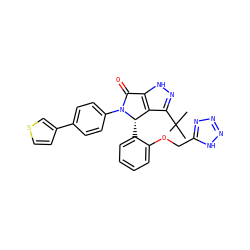 CC(C)(C)c1n[nH]c2c1[C@H](c1ccccc1OCc1nnn[nH]1)N(c1ccc(-c3ccsc3)cc1)C2=O ZINC000096177182