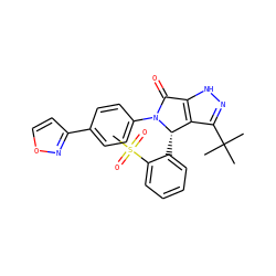 CC(C)(C)c1n[nH]c2c1[C@H](c1ccccc1S(C)(=O)=O)N(c1ccc(-c3ccon3)cc1)C2=O ZINC000096177120