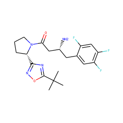 CC(C)(C)c1nc([C@@H]2CCCN2C(=O)C[C@H](N)Cc2cc(F)c(F)cc2F)no1 ZINC000045254641