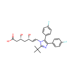 CC(C)(C)c1nc(-c2ccc(F)cc2)c(-c2ccc(F)cc2)n1/C=C/[C@@H](O)C[C@@H](O)CC(=O)O ZINC000013833955