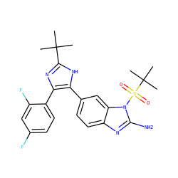 CC(C)(C)c1nc(-c2ccc(F)cc2F)c(-c2ccc3nc(N)n(S(=O)(=O)C(C)(C)C)c3c2)[nH]1 ZINC000006718463