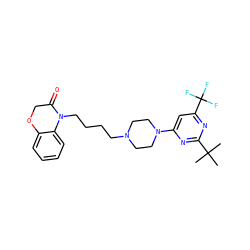 CC(C)(C)c1nc(N2CCN(CCCCN3C(=O)COc4ccccc43)CC2)cc(C(F)(F)F)n1 ZINC000028568153