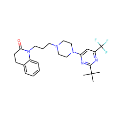 CC(C)(C)c1nc(N2CCN(CCCN3C(=O)CCc4ccccc43)CC2)cc(C(F)(F)F)n1 ZINC000028568035