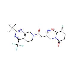 CC(C)(C)c1nc2c(c(C(F)(F)F)n1)CCN(C(=O)C[C@H](N)CN1C(=O)CC[C@@H](F)[C@H]1O)C2 ZINC000096167456