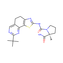CC(C)(C)c1ncc2c(n1)-c1sc(NC(=O)N3CCC[C@@]3(C)C(N)=O)nc1CC2 ZINC000144908532