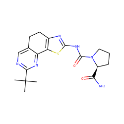 CC(C)(C)c1ncc2c(n1)-c1sc(NC(=O)N3CCC[C@H]3C(N)=O)nc1CC2 ZINC000068248842
