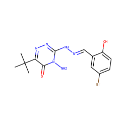 CC(C)(C)c1nnc(N/N=C/c2cc(Br)ccc2O)n(N)c1=O ZINC000004279682