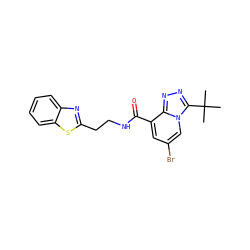 CC(C)(C)c1nnc2c(C(=O)NCCc3nc4ccccc4s3)cc(Br)cn12 ZINC000095579913