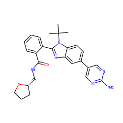 CC(C)(C)n1c(-c2ccccc2C(=O)NC[C@@H]2CCCO2)nc2cc(-c3cnc(N)nc3)ccc21 ZINC000143907231