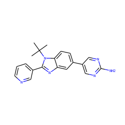 CC(C)(C)n1c(-c2cccnc2)nc2cc(-c3cnc(N)nc3)ccc21 ZINC000169703419