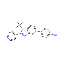 CC(C)(C)n1c(-c2ccncc2)nc2cc(-c3cnc(N)nc3)ccc21 ZINC000169234360