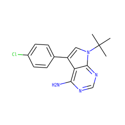 CC(C)(C)n1cc(-c2ccc(Cl)cc2)c2c(N)ncnc21 ZINC000026281186