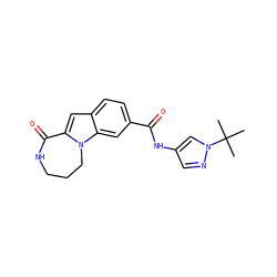 CC(C)(C)n1cc(NC(=O)c2ccc3cc4n(c3c2)CCCNC4=O)cn1 ZINC000218310820