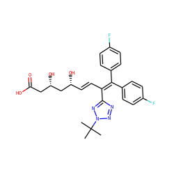 CC(C)(C)n1nnc(C(/C=C/[C@@H](O)C[C@@H](O)CC(=O)O)=C(c2ccc(F)cc2)c2ccc(F)cc2)n1 ZINC000026820011